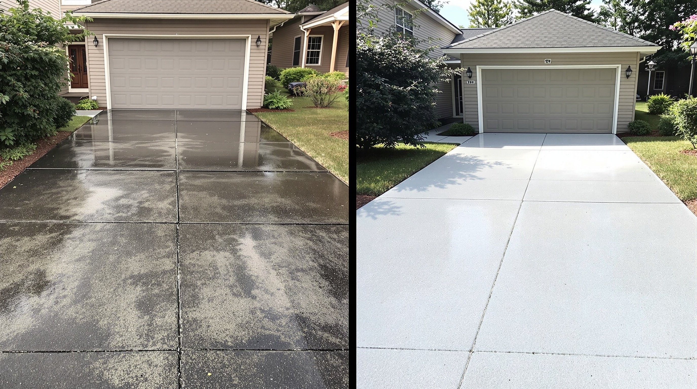 Driveway cleaning before and after transformation 4