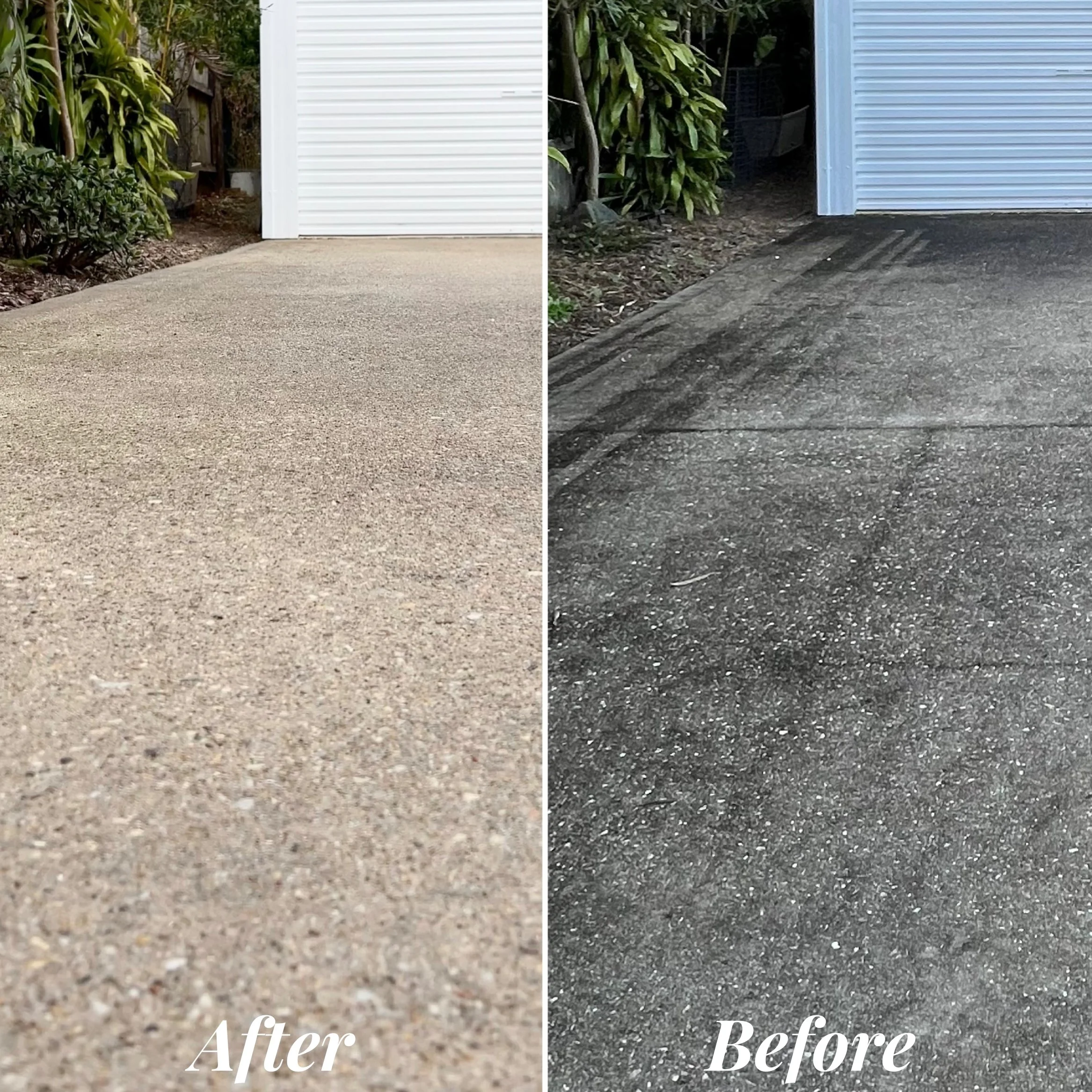 Freshly sealed driveway result