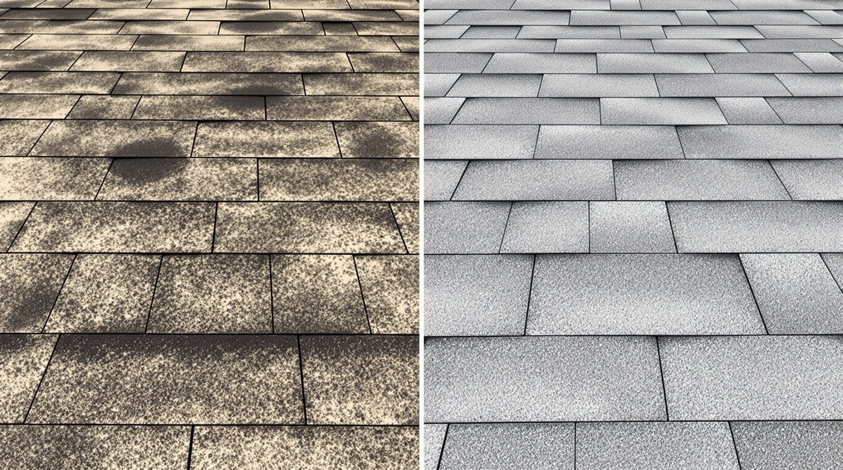 Roof cleaning before and after transformation 2
